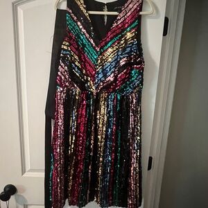 Multicolor Sequin Sleeveless Dress